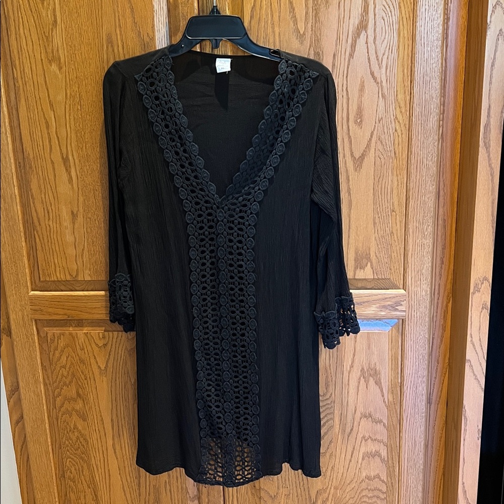 Kiwi Black Sheer Swimsuit Cover Up
